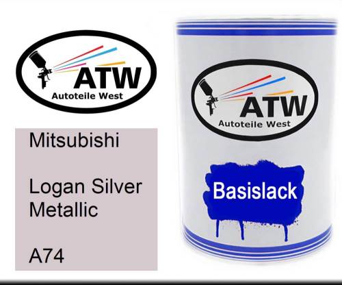 Mitsubishi, Logan Silver Metallic, A74: 500ml Lackdose, von ATW Autoteile West.